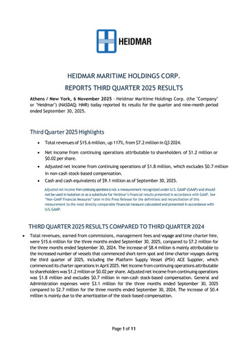 Thumbnail Heidmar Maritime Holdings Quarterly Report 2025-q3