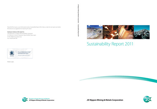 Thumbnail JX Advanced Metals Sustainability Report 2011