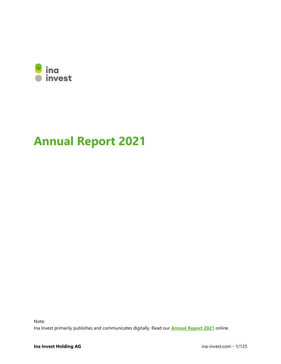 Vorschaubild Cham Swiss Properties AG Jahresbericht 2021