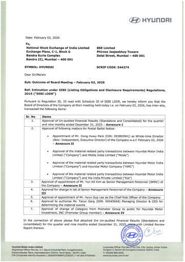 Thumbnail Hyundai Motor India Quarterly Report 2025-q3
