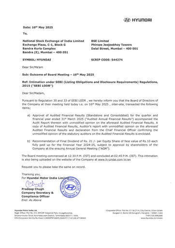 Thumbnail Hyundai Motor India Quarterly Report 2025-q4