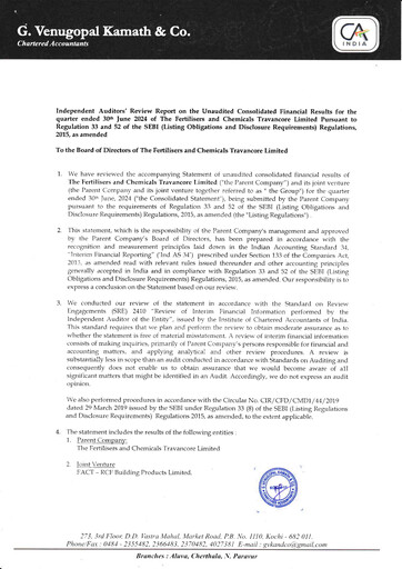 Thumbnail The Fertilisers And Chemicals Travancore Limited Quarterly Report 2024-q1