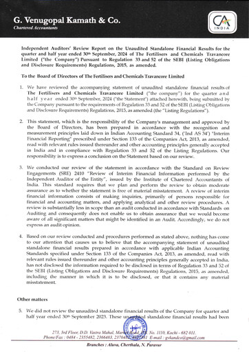 Thumbnail The Fertilisers And Chemicals Travancore Limited Quarterly Report 2024-q2