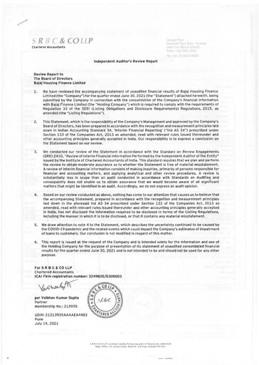 Thumbnail Bajaj Housing Finance Limited (BHFL) Quarterly Report 2021-q1