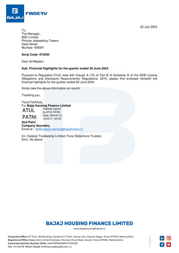 Thumbnail Bajaj Housing Finance Limited (BHFL) Quarterly Report 2024-q1