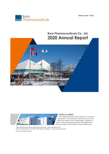 Miniature Bora Pharmaceuticals Rapport annuel 2020