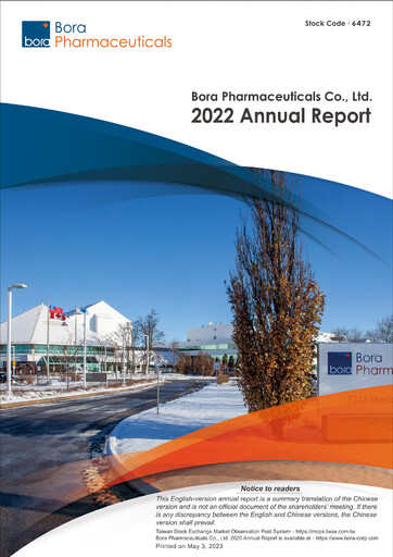 Miniature Bora Pharmaceuticals Rapport annuel 2022