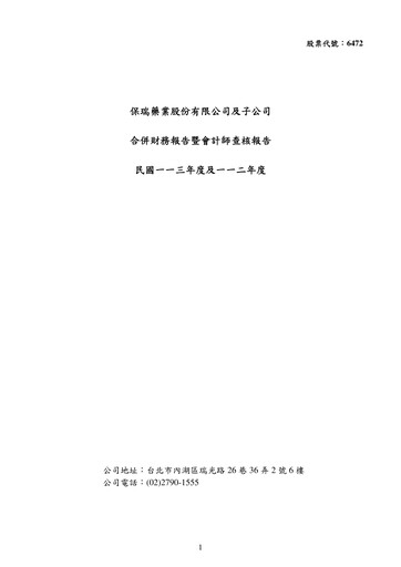 Thumbnail Bora Pharmaceuticals Financial Statement 2024