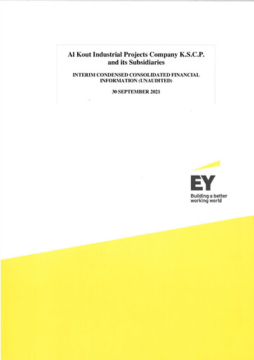 Miniature Al Kout Industrial Projects Company Rapport trimestriel 2021-q3