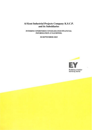 Miniature Al Kout Industrial Projects Company Rapport trimestriel 2023-q3