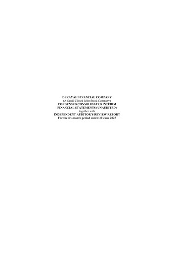Thumbnail Derayah Financial Company Financial Statement 2025-h1