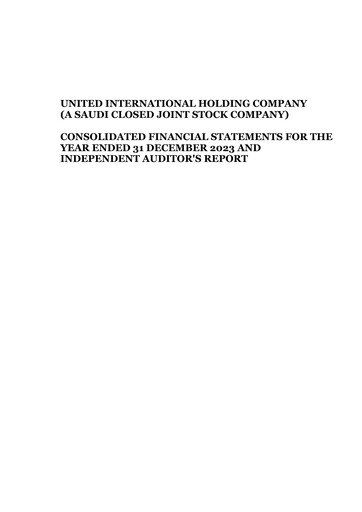 Thumbnail United International Holding Company Financial Statement 2023
