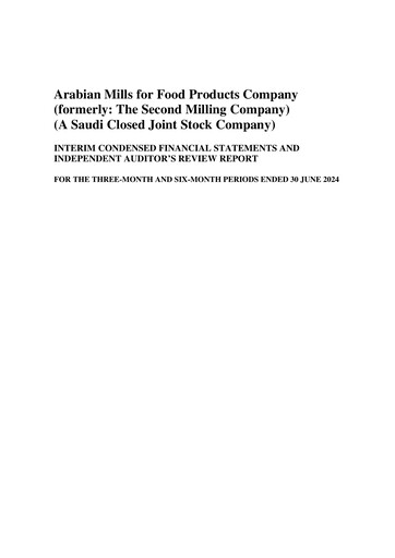 Thumbnail Arabian Mills for Food Products Financial Statement 2024-h1