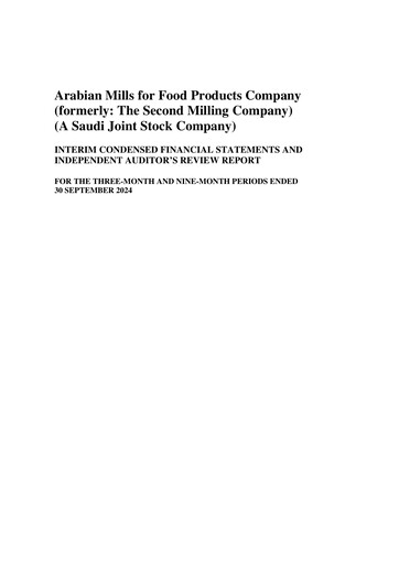 Miniature Arabian Mills for Food Products Rapport trimestriel 2024-q3
