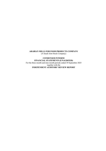 Miniature Arabian Mills for Food Products Rapport trimestriel 2025-q3