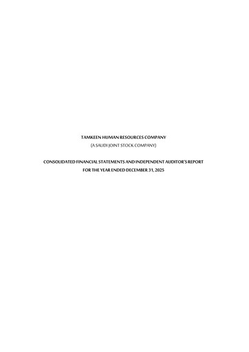 Thumbnail Tamkeen Human Resources Company Financial Statement 2025