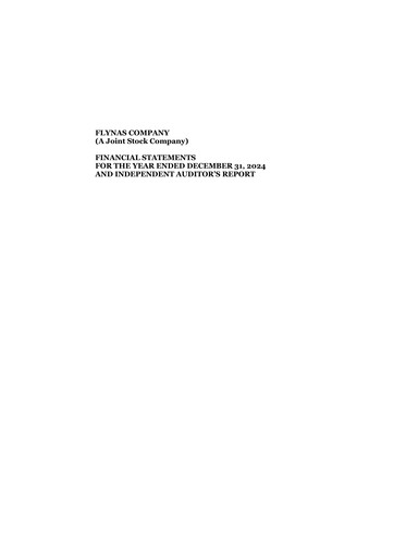 Thumbnail Flynas Company Financial Statement 2024