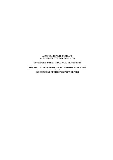 Thumbnail Almoosa Health Company Financial Statement 2026-q1