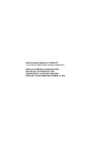 Thumbnail Specialized Medical Company Financial Statement 2021