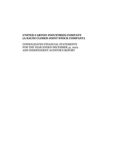 Thumbnail United Carton Industries Company Financial Statement 2022