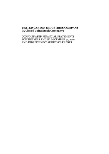 Thumbnail United Carton Industries Company Financial Statement 2024