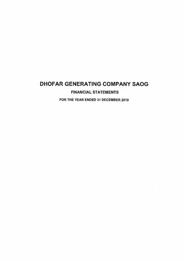 Thumbnail Dhofar Generating Company Financial Statement 2019