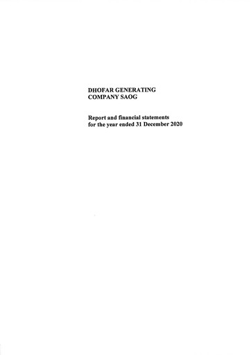 Thumbnail Dhofar Generating Company Financial Statement 2020