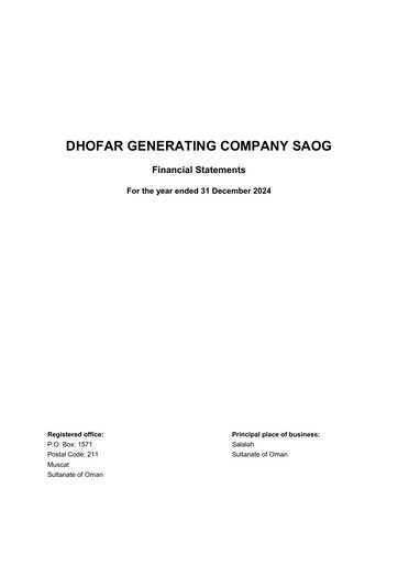 Thumbnail Dhofar Generating Company Financial Statement 2024