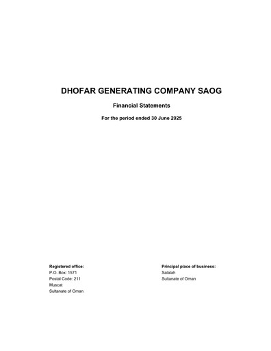 Thumbnail Dhofar Generating Company Financial Statement 2025-h1