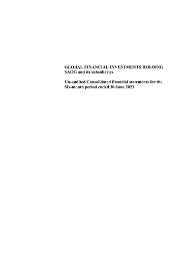 Thumbnail Global Financial Investments Holding SAOG Half-year Report 2023-h1