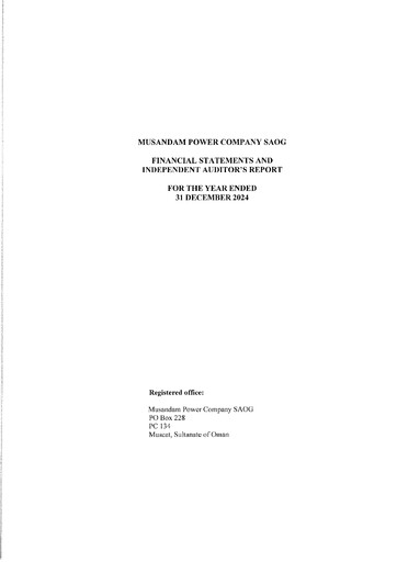 Thumbnail Musandam Power Financial Statement 2024