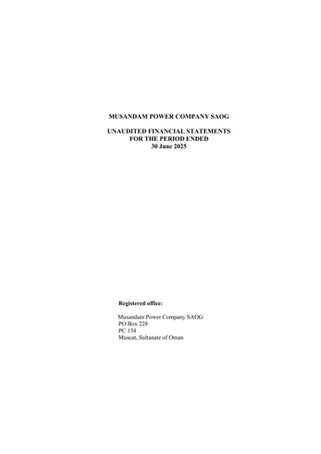 Thumbnail Musandam Power Financial Statement 2025-h1