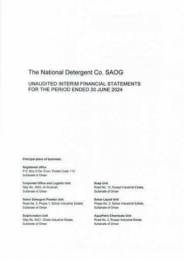 Thumbnail The National Detergent Company SAOG Financial Statement 2024-h1