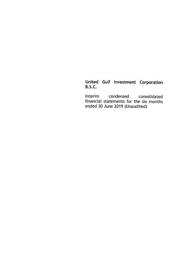 Thumbnail United Gulf Investment Corporation Financial Statement 2019-h1