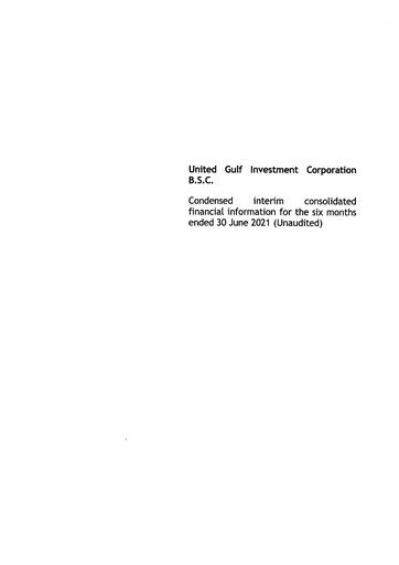 Thumbnail United Gulf Investment Corporation Financial Statement 2021-h1