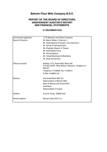 Thumbnail Bahrain Flour Mills Company Financial Statement 2023