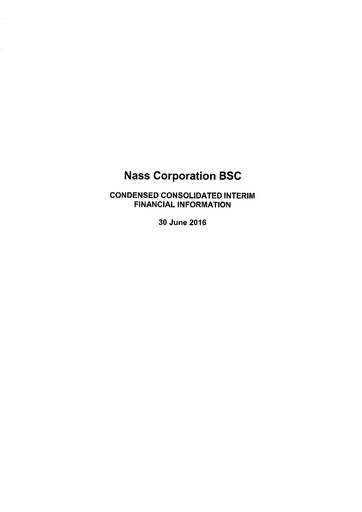 Thumbnail Nass Corporation B.S.C. Financial Statement 2016-h1