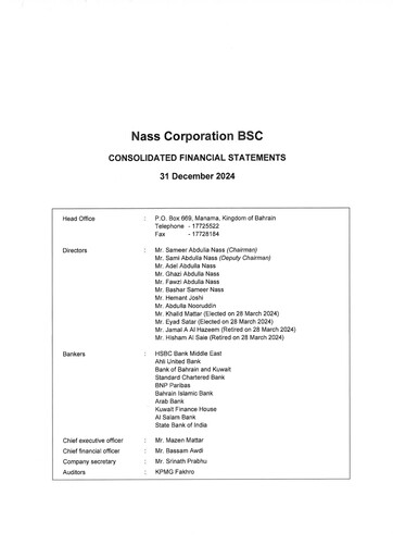 Thumbnail Nass Corporation B.S.C. Financial Statement 2024