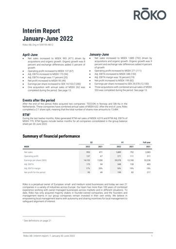 Thumbnail Röko AB Half-year Report 2022-h1