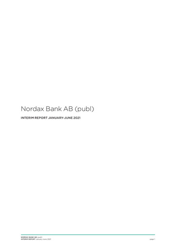Miniature NOBA Bank Group AB Rapport semestriel 2021-h1