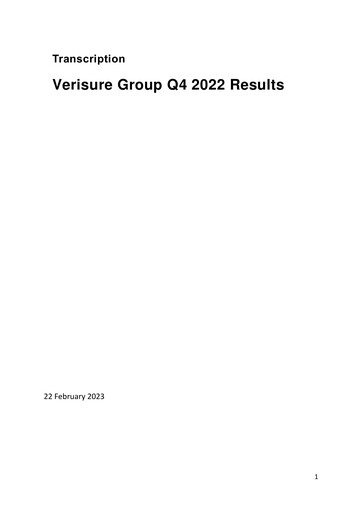 Vorschaubild Verisure plc Quartalsbericht 2022-q4