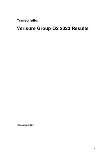 Vorschaubild Verisure plc Quartalsbericht 2023-q2
