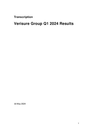 Vorschaubild Verisure plc Quartalsbericht 2024-q1