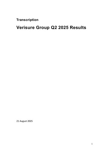Vorschaubild Verisure plc Quartalsbericht 2025-q2