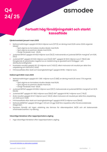 Vorschaubild Asmodee Group AB Finanzbericht 2024-2025