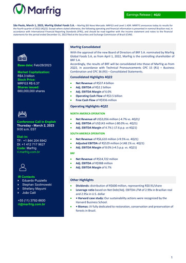 Vorschaubild Marfrig Global Foods Quartalsbericht 2022-q4
