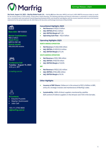 Vorschaubild Marfrig Global Foods Quartalsbericht 2023-q2