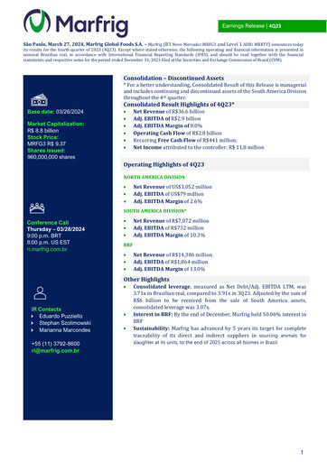 Vorschaubild Marfrig Global Foods Quartalsbericht 2023-q4