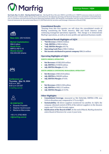 Vorschaubild Marfrig Global Foods Quartalsbericht 2024-q1