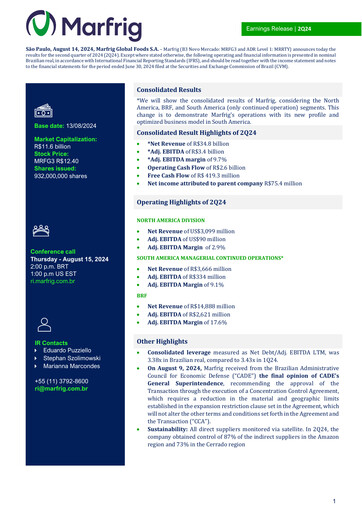 Vorschaubild Marfrig Global Foods Quartalsbericht 2024-q2